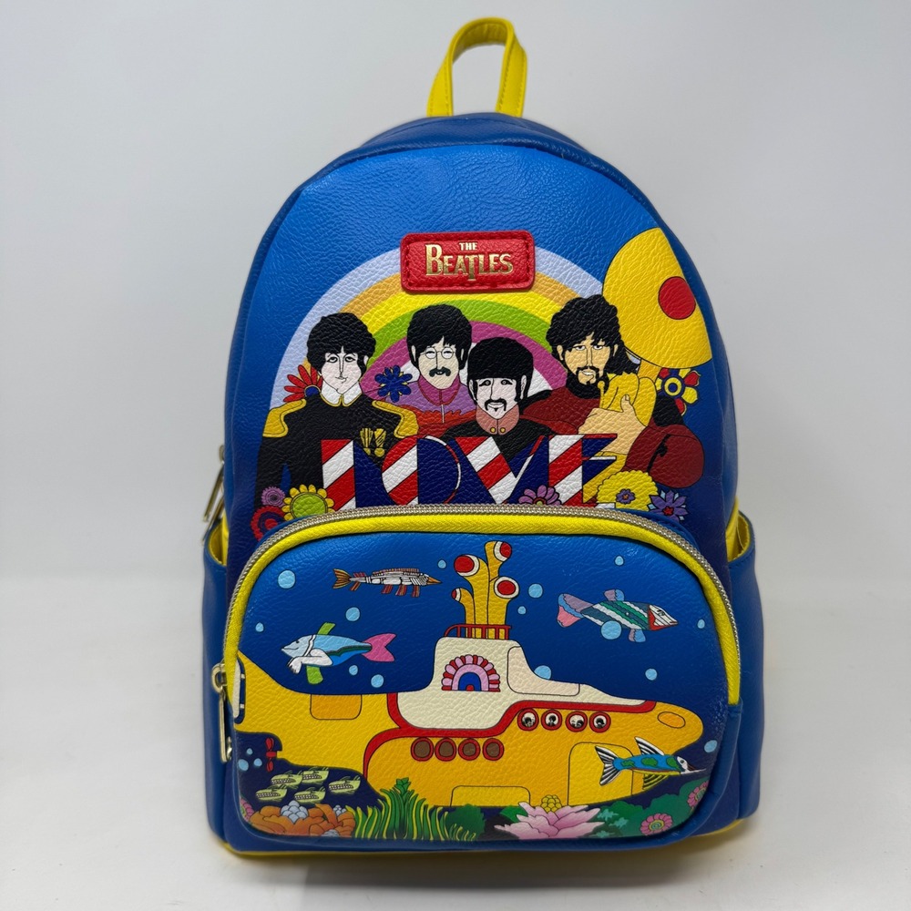 The Beatles Yellow Submarine Funko Mini Backpack Blue Faux Leather 2022